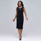 Boat Neck Sleeveless Sheath Dress., , small