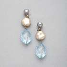 Blue and Gold Clip On Earring, , small